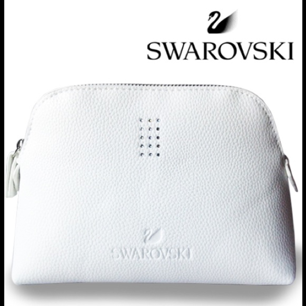 Swarovski Crystal White Cosmetic Makeup Bag
